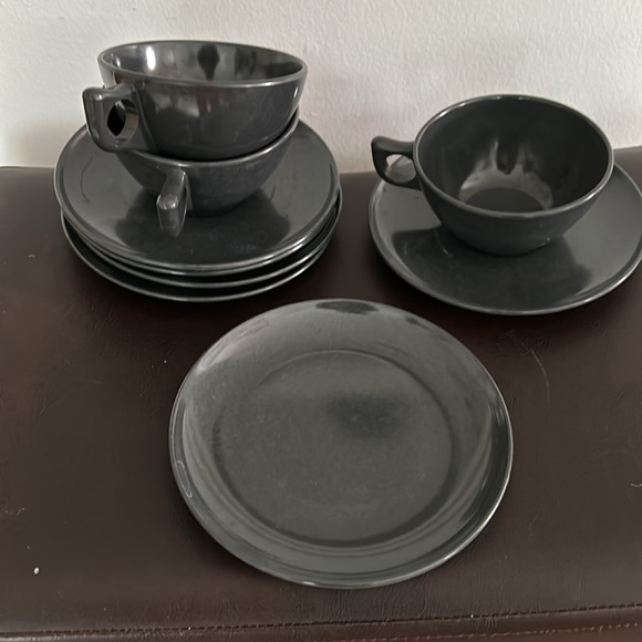 Vintage Melmac / Melamine Sugar and Creamer Set, Cups and Plates by Branchell - Picture 5 of 8